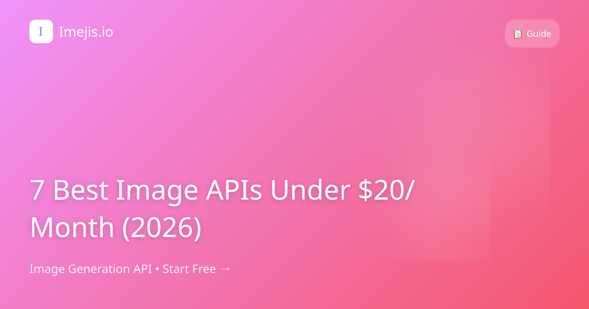 7 Best Image APIs Under $20/Month (2026)