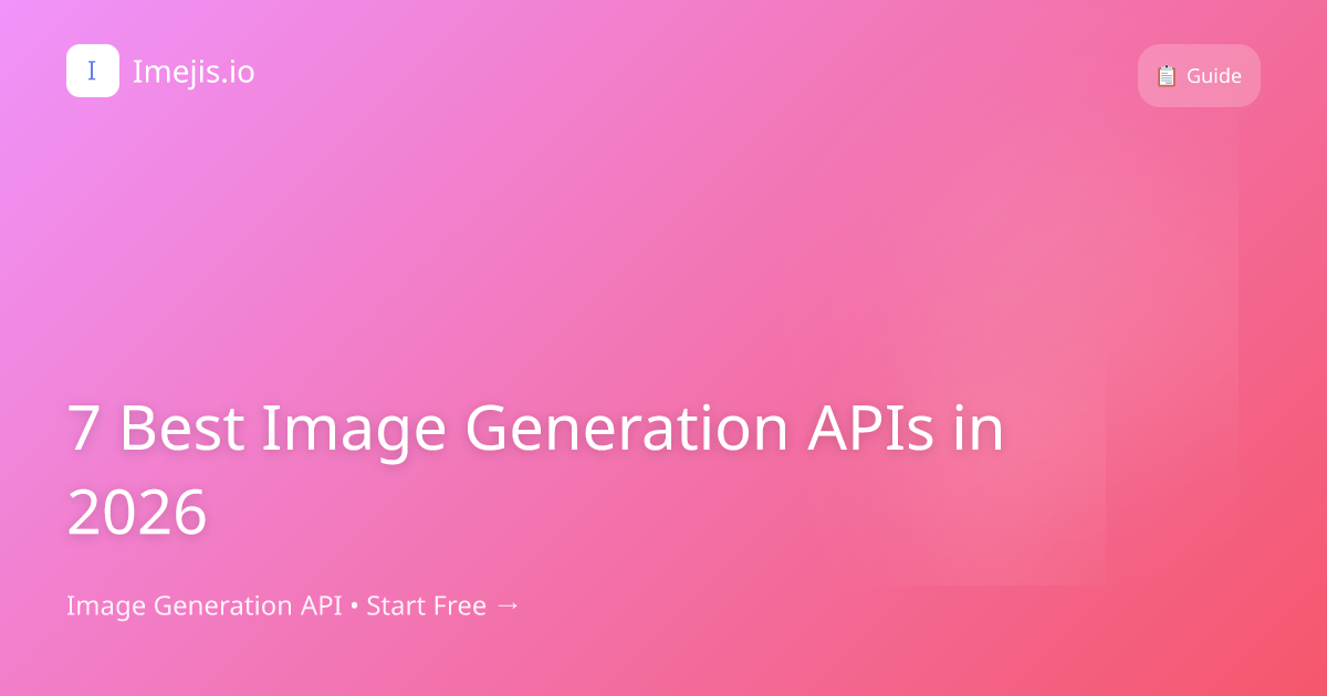 7 Best Image Generation APIs in 2026