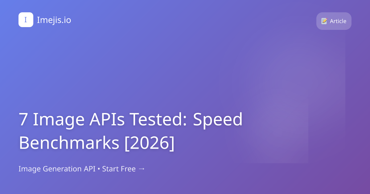 7 Image APIs Tested: Speed Benchmarks [2026]