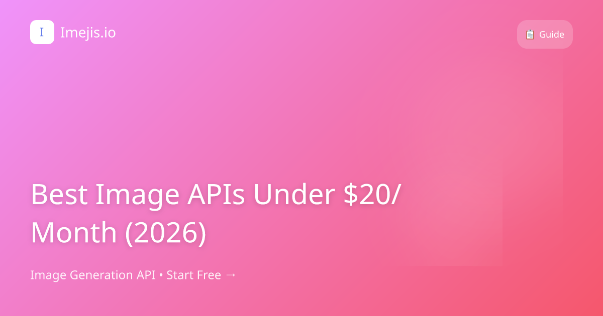 Best Image APIs Under $20/Month (2026)