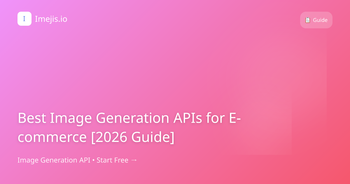 Best Image Generation APIs for E-commerce [2026 Guide]