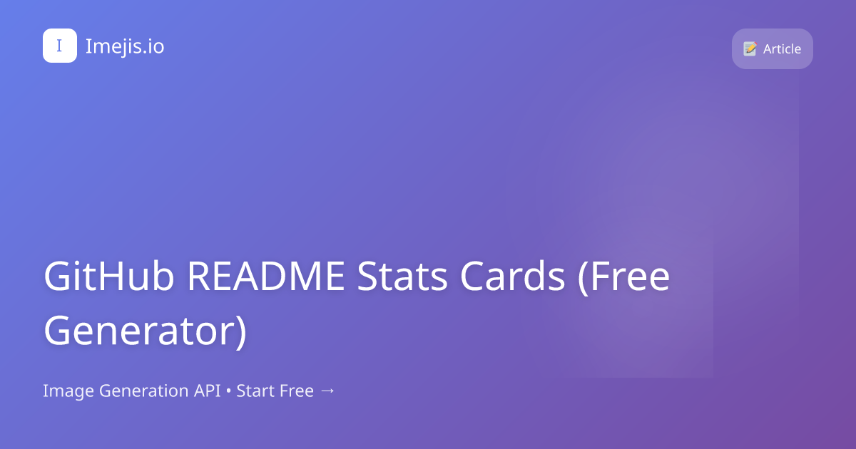 GitHub README Stats Cards (Free Generator)