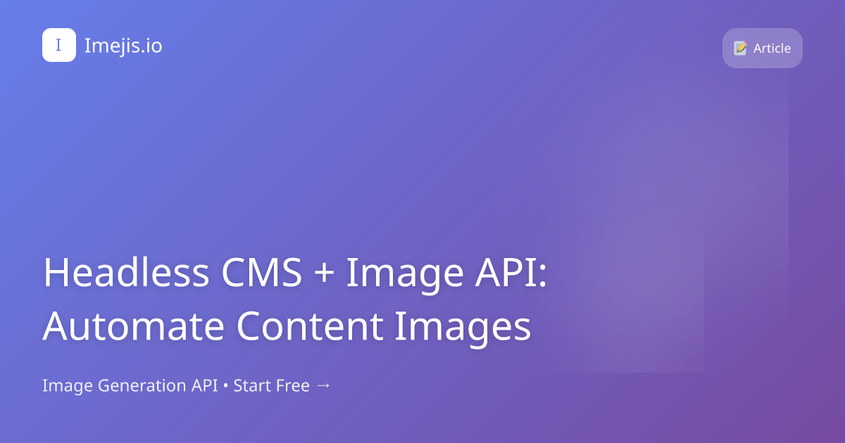 Headless CMS + Image API: Automate Content Images