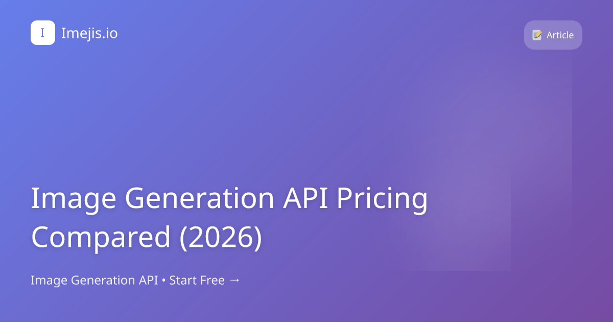 Image Generation API Pricing Compared (2026)