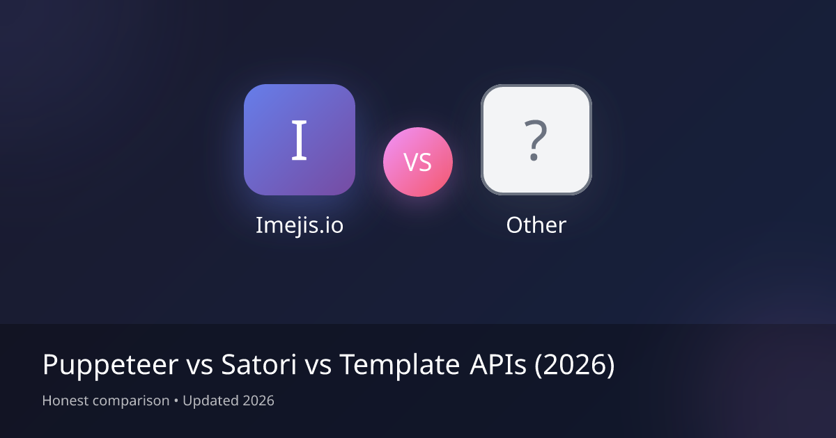 Puppeteer vs Satori vs Template APIs (2026)