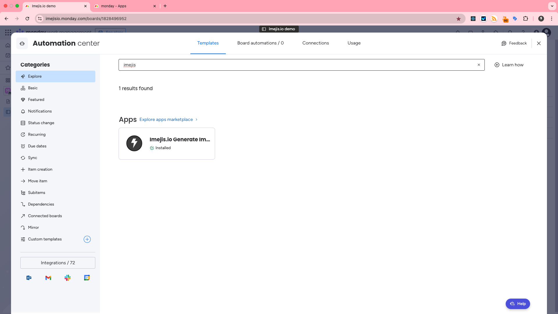 Go to Integrations and Search Imejis.io