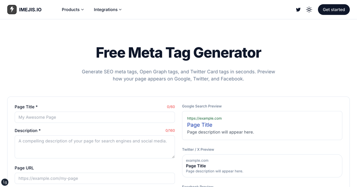 Free Meta Tag Generator