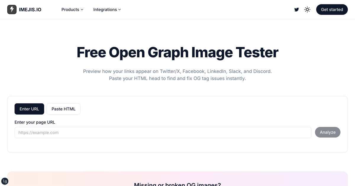 Free OG Image Tester