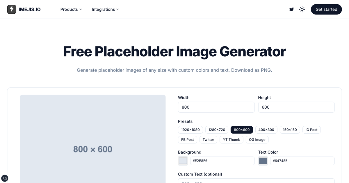 Free Placeholder Image Generator