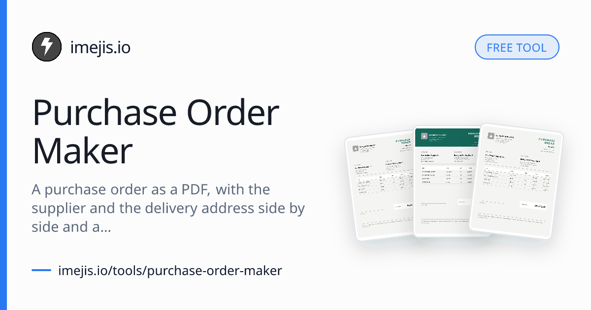 Free Purchase Order Maker — PO PDF